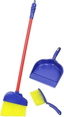 Click N Play Pretend Play Kids Broom, Dustpan, and Brush Household Cleaning Toy Play Set