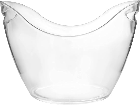 bar@drinkstuff Clear Plastic Drinks Pail 10 Litre – Large Ice Bucket for Beer, Wine, Cans & Bottles – Party Drinks Tub with Carry Handles for BBQs & Events