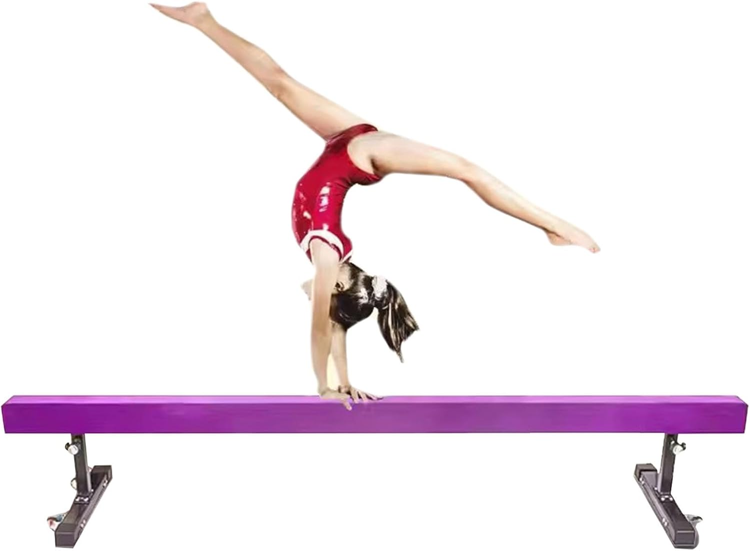 YXXSDP Balance Beam Adjustable Gymnastics Balance Beam Professional Home Training Balance Beam/Gymnastics Equipment High and Low Suede Cover Balance Beam for School Gym Club