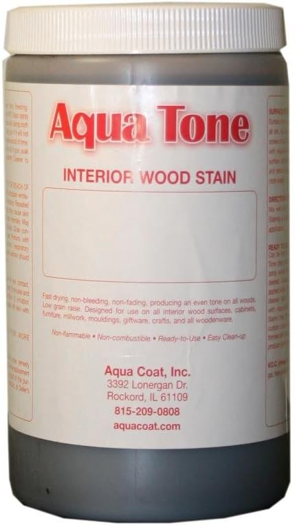 Aqua Tone Water-Based Wood Stain, Ebony, Gallon