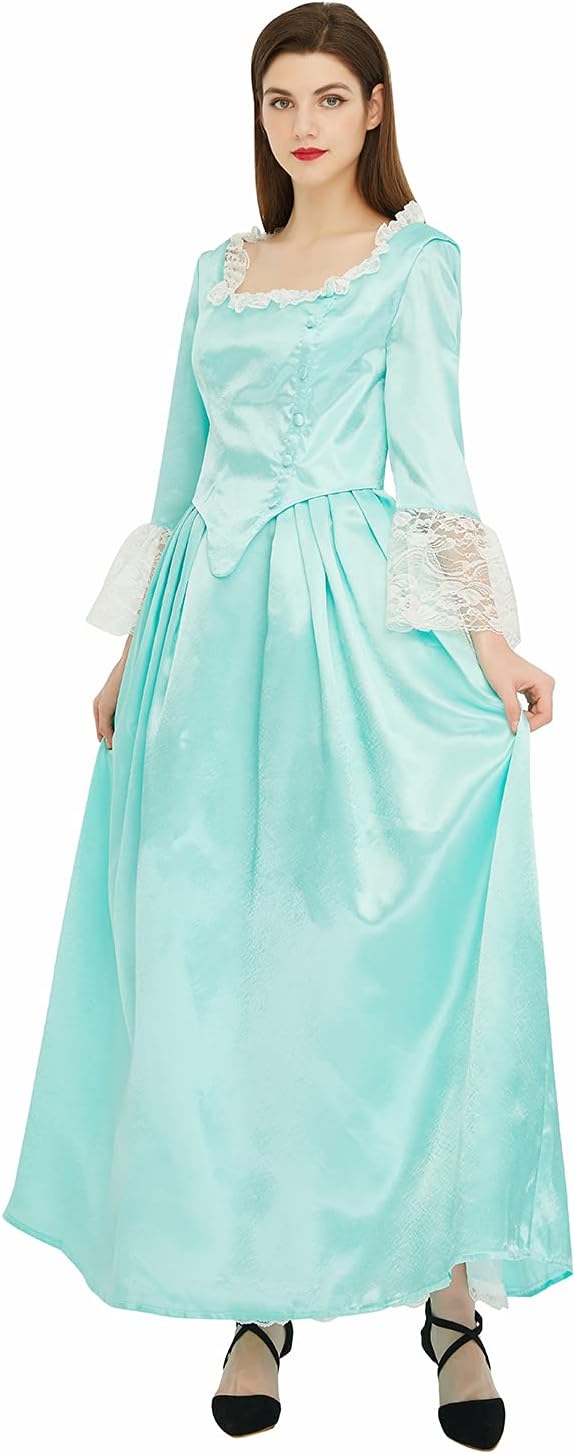 Cos-Animefly Women Costume Dress Colonial Lady Corset-Style Ball Gown Victorian Medieval Dress