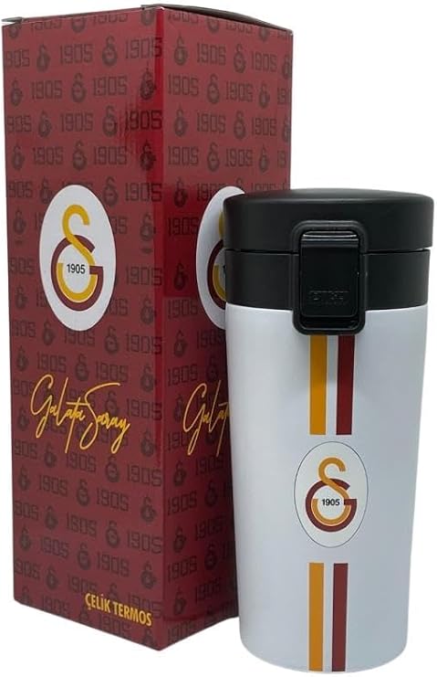 Galatasaray 400ml Licensed Double Layer Stainless Steel Thermos Mug 8 Hours Hot Cold Gift Box