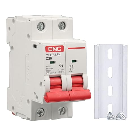 CNC AC Miniature Circuit Breaker, 20 Amp 120V/240V 2 Pole