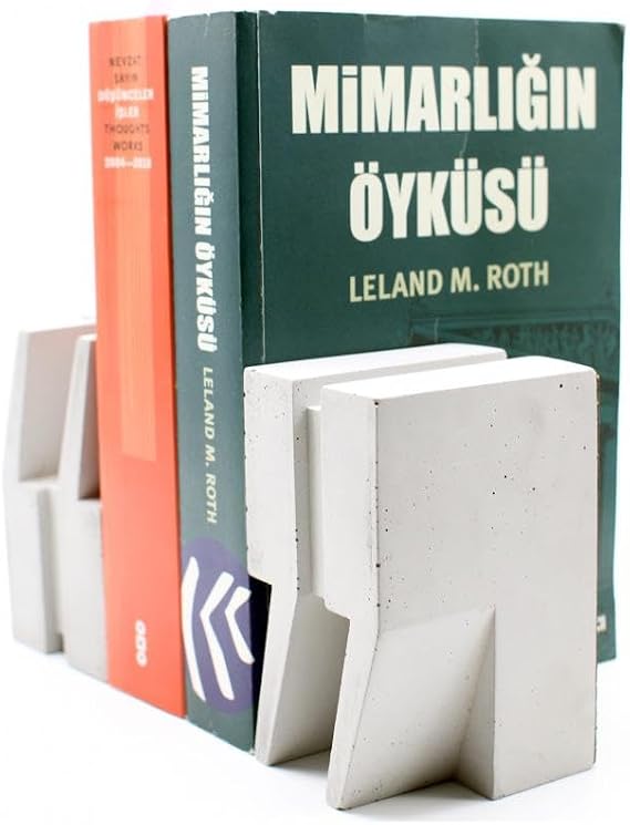 Brüt Beton Kitap Desteği & Kitap Tutucu