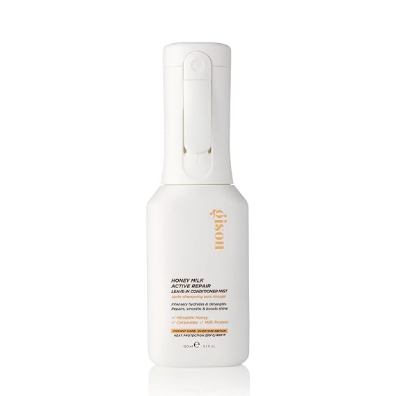 Gisou Honey Milk Active Repair Leave-In Conditioner Mist (5.1 Fl Oz) | Instantly detangles, hydrates, controls frizz, up to 450F heat protection, with Mirsalehi Honey & hydrolyzed milk protein
