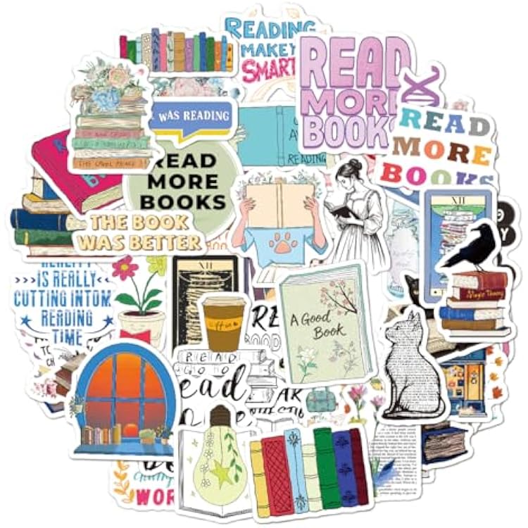 Book Stickers for Kindle, Bookish Reading Stickers for Laptop, Booktok Book Lover Clear Case Gifts Accessories for Teens Adults