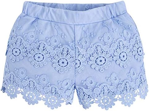 Mayoral Chic Little Girls 2-9 Sky-Blue Scallop Hem Lace Shorts, Sky, 7