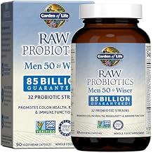 Garden of Life Raw Probiotics Men 50 & Wiser - 85 Billion Live Cultures - Supports Immune, Colon & Gut Health - 90 Vegetarian Capsules