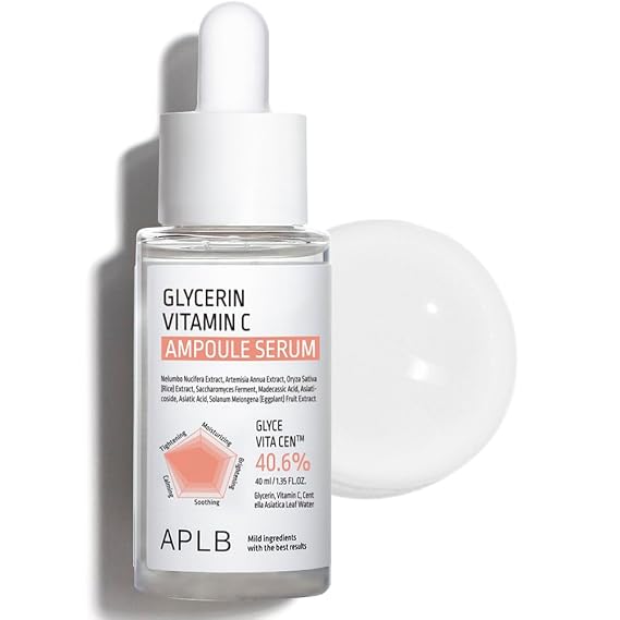 APLB Glycerin Vitamin C Ampoule Serum | GLYCE VITA CENTM 40.6% 1.35 FL.OZ/Korean Skincare, Soothing, Moisture retention, Elasticity care, Revitalize for gentle and improve skin texture