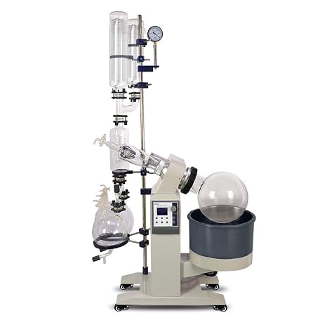 HNZXIB 10L Double Condensers Double Receiving Rotary Evaporator with Motor Lift,110V