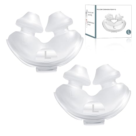 Replacement Nasal Pillow for ResMed AirFit P10 Frame 2 Pack Large Soft Silicone CPAP Mask Cushion Comfortable Sleep Therapy Nasal Pillows Supplies