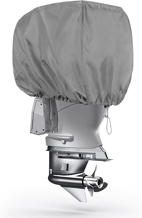VINPATIO 600D Outboard Motor Cover Fit Boat Engine 15-25 HP, Waterproof Heavy Duty Solution-Dyed Fabric for All-Weather Protection