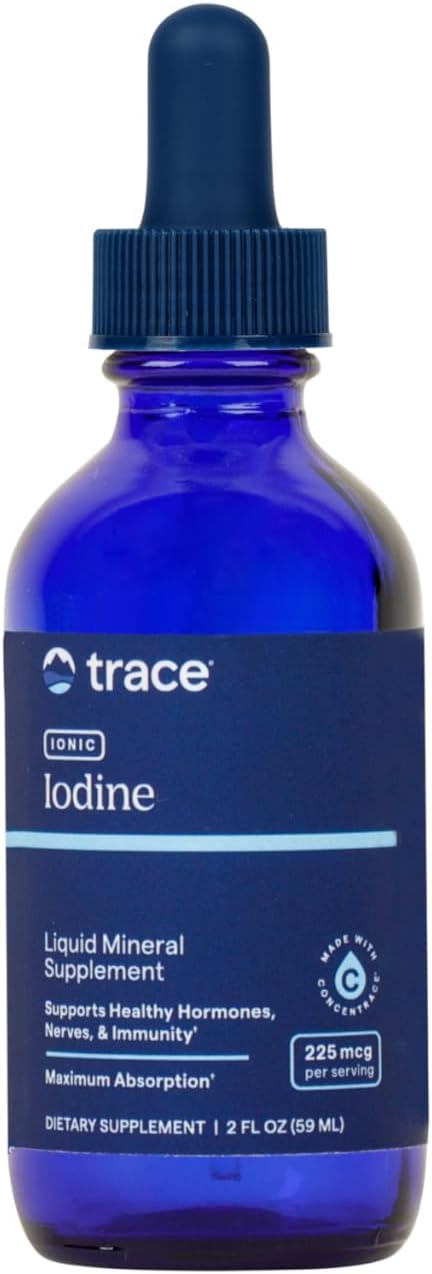 Trace Minerals Ionic Iodine 225 mcg - Gel Supplement to Support Immune System & Thyroid Health - Iodine Drops with Magnesium - Supports Healthy Nervous System - 2 fl oz (295 Servings)