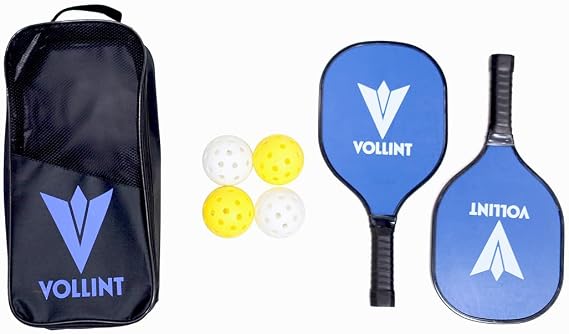 2 Player Pickleball Starter Set - 2 Durable Wooden Paddles, 4 Outdoor Balls (Official Size), Carry Bag - Beginner-Friendly Recreational Set for Park, School, Holidays & Casual Games