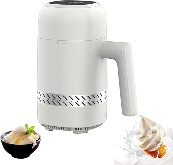 Ice Cream Maker, Digital Display, 10.1 fl oz 300 ml, No Pre-Cooling Required, Multiple Functions, 6 Functions, Increases Cold Retention, Fully Automatic Home Use, Ice Cream Maker, DIY Ice Cream,