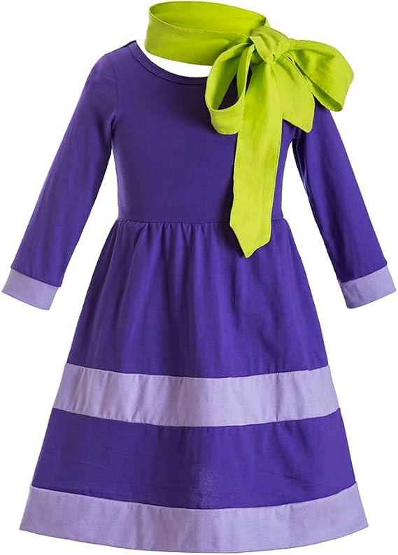 Girls dress Halloween Cosplay Costume Daphne Cosplay Costume with Scarf