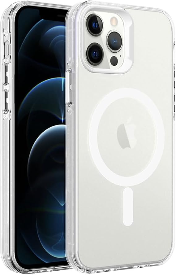 Spia Apple iPhone 12 Pro ile uyumlu Kılıf Şeffaf Castor Kablosuz Şarj Özellikli Kapak Dayanıklı Darbe Karşıtı Koruyucu Tasarım (Apple iPhone 12 Pro, Şeffaf)