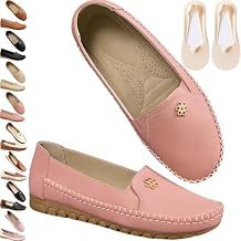 Stylish Orthopedic Leather Shoes - All-Day Comfort for Women, Lightweight Slip On Stitched Flat-Soled Dressy Loafers