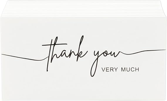 200Pcs Thank You Cards for Small Business, 2 x 3.5 Inches/5 x 9 cm Customer Appreciation Notes for Small Business Essentials Packaging Supplies