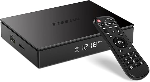 Android tv box,T95W Android 11.0 Smart TV BOX 4GB RAM 32GB ROM Amlogic S905W2 Quad-Core Cortex-A53 G31 GPU Support 4K 3D 1080P AV1 2.4/5.0GHz WIFI BT5.0 10/100M Ethernet DLNA HDMI 2.1 H.265
