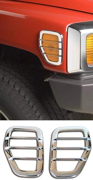 Chrome Side Marker Light Lamp Cover Trim Guard Compatible with Hummer H3 2006-2010