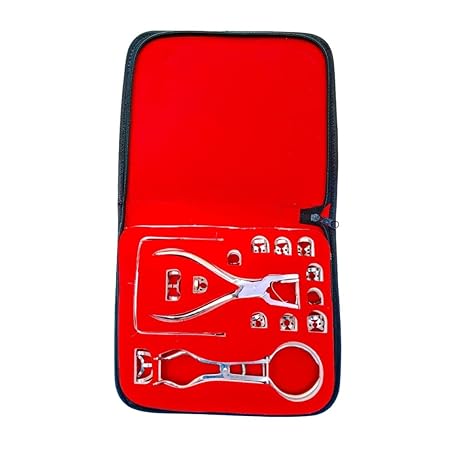 18-Piece Dental Rubber Dam Kit with Punch, Frame, and Clamps