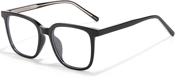 Oversized Square Blue Light Blocking Computer Glasses | Thick Frame Eyeglasses for Women and Men, Stylish Anti Glare Glasses Designed to Reduce Digital Eye Strain