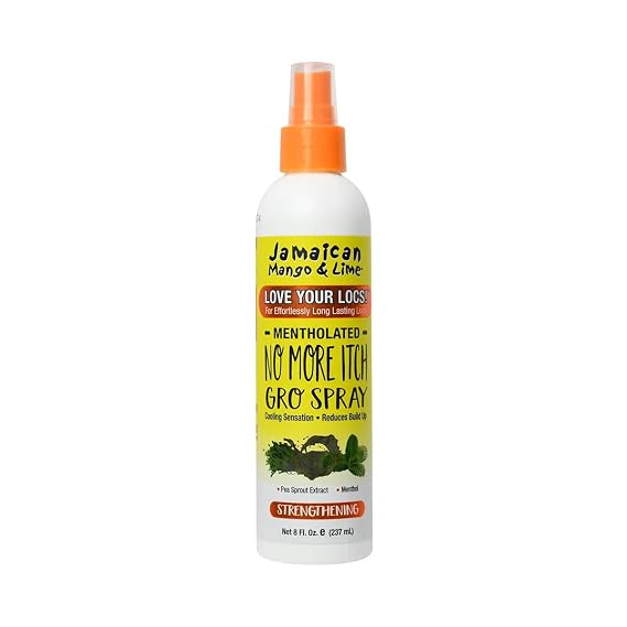 Jamaican Mango & Lime No More Itch Gro Spray Mentholated Scalp Relief for Locs, Braids & Twists 8 oz (Pack of 1)