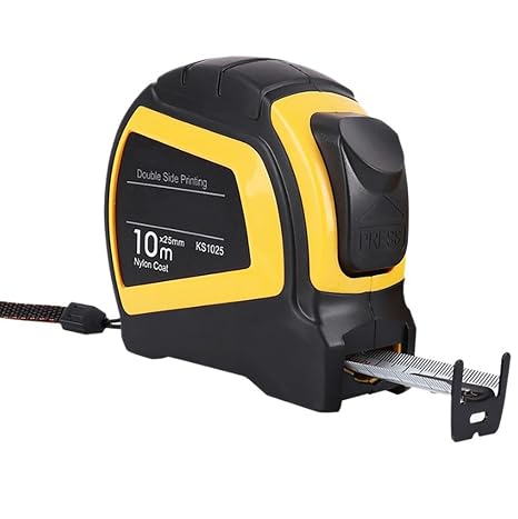 32-Ft Tape Measure with Fraction Marketing, Retractable, Manual-Locking Blade