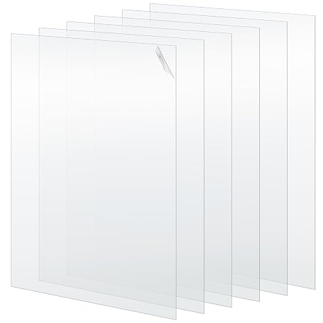 Beeveer 6 Pcs Clear Polycarbonate Sheet 8 x 10 Inch Plastic Panel Roll