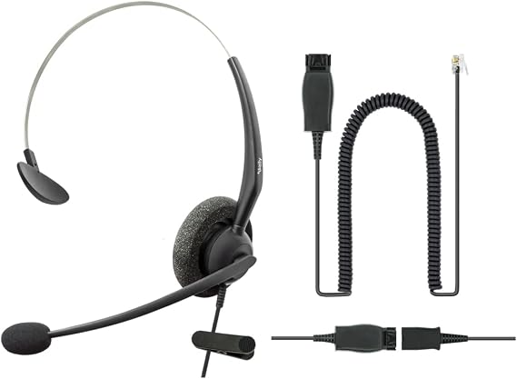 DailyHeadset RJ9 Avaya Phone Headset Compatible with Avaya 1600, 9600, J100 Series Phones Model Noise Cancelling Plus 3.5mm Adapter for Smartphone