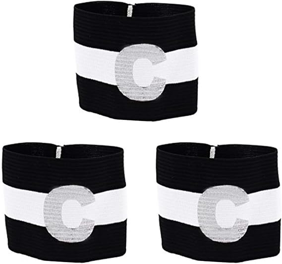 COMOK Football Soccer Elastic Captain Armband Basketball Player Bands for Kids and Youth, 3 Pack
