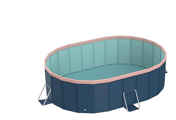 Premium Foldable Dog Swimming Pool, 71'' Portable Swimming Pool with Reinforced Sidewalls and 2 Drain Valve for Indoor & Outdoor, Heavy-Duty Plastic Collapsible Pets Bath Tub for Patio Lawn Backyard