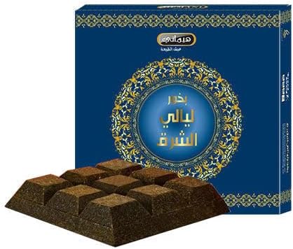 Hemani Bakhour Layali As Sharek Bar 40g 10-Pack | Traditional Bakhour Bar | Halal | Alcohol-Free | Hemani Since 1949