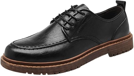 Men's Casual Business Shoes Breathable Lining Lace-ups Shoes Lightweight Non-Slip Rubber Soft Sole Comfortable Dress Polished Craft Shoes for Men(D,7)