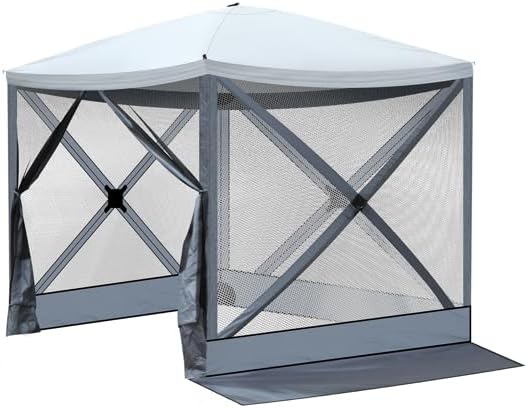 Pop up Gazebo Tent for Backyard, 6.8X7.2ft, Instant Screened Tent Screen House Canopy with Netting