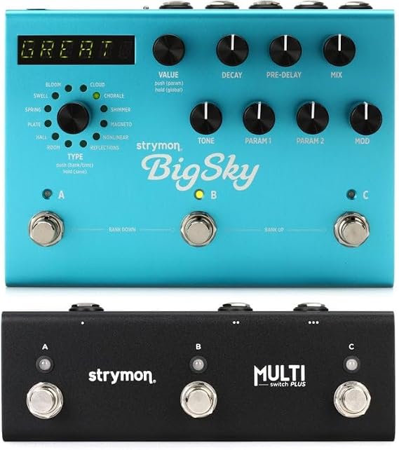Strymon BigSky Multidimensional Reverb Pedal and Multi Switch Plus Pack
