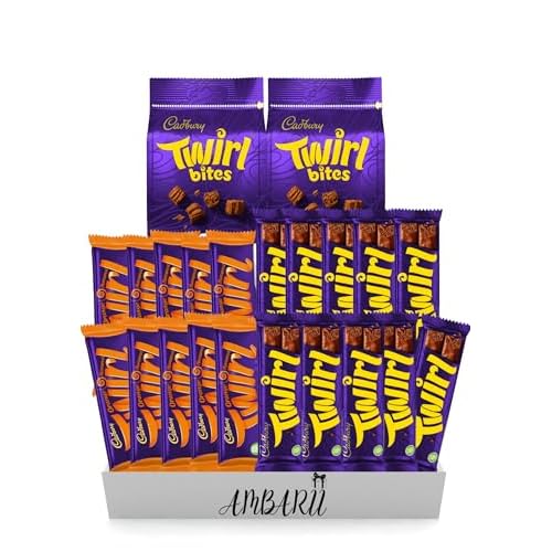 AMBARII Twirl Chocolate Gift Box, Premium Assorted Chocolates Hamper, 22 Pack