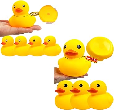 Rubber Duck No Hole, Mold Free Rubber Duck Without Hole, Waterproof Bath Toy for Kids, Pool, Birthday Party Favor & Home Bathroom Decor