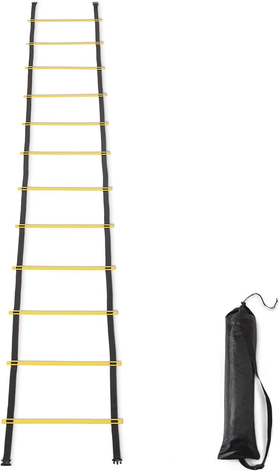 Amazon Basics 20-Foot Speed Agility Ladder with 12 Adjustable Rungs and Carrying Bag