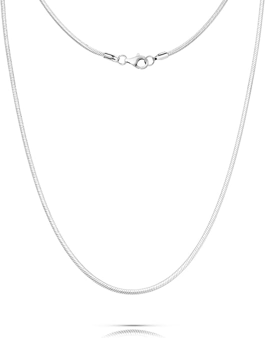 SIUMAL Silver Chain Necklace for Women, 2mm/3mm Box Chains for Women, 18/20 inch, Trendy Jewelry Gifts for Mom Friends