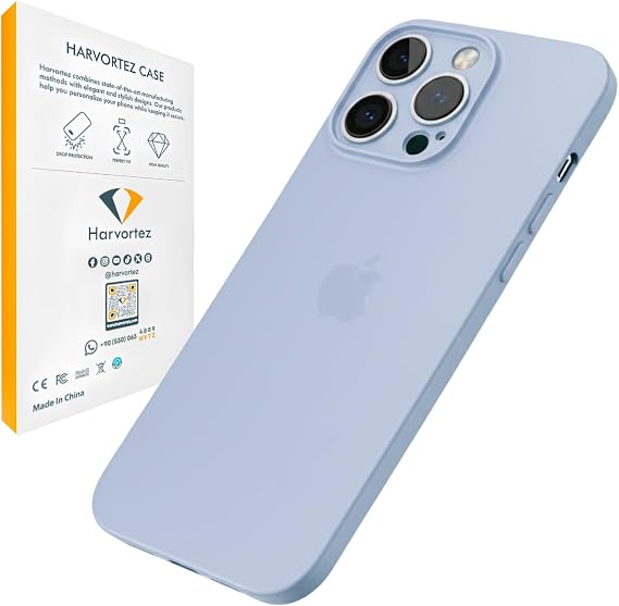 HARVORTEZ iPhone 15 Pro Kılıf 6.1" ile Uyumlu, Ultra İnce Cep Telefon Kılıfı, Kamera Bölge Koruyucu, Ekstra Tuş Takımı, TPU Malzeme BPA İçermez, Kolay Temizlenebilir Phone Case - Açık Mavi
