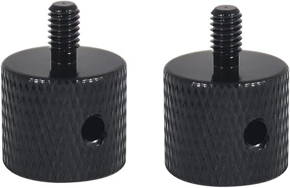 2pcs Screw Adapter 1/4-20 Female to M4 M5 M6 M8 M10 Male Screw with Reinforcement Side Hole for Tripod Camera Gimbal Accessories (1/4-20 to M4-.07)