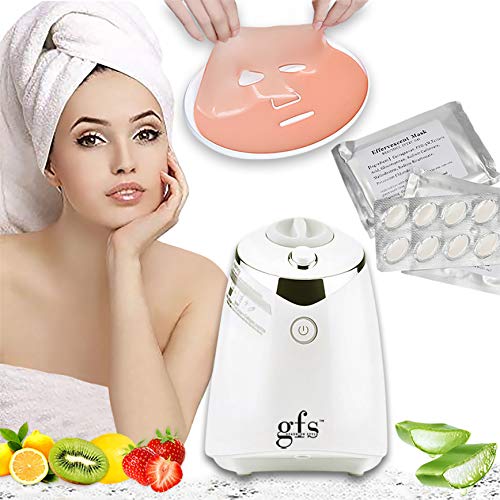 GFS Facial Mask Maker Machine WITH 32 Counts COLLAGEN PILLS, Fruit Vegetable Face DIY Home Mask Maker, Automatic, Quiet, Beauty Facial SPA