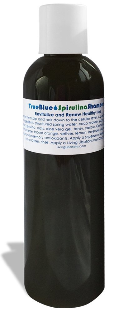 LIVING LIBATIONS - Organic True Blue Spirulina Shampoo | Natural, Plant-Based, Clean Beauty (1 fl oz | 30 ml)