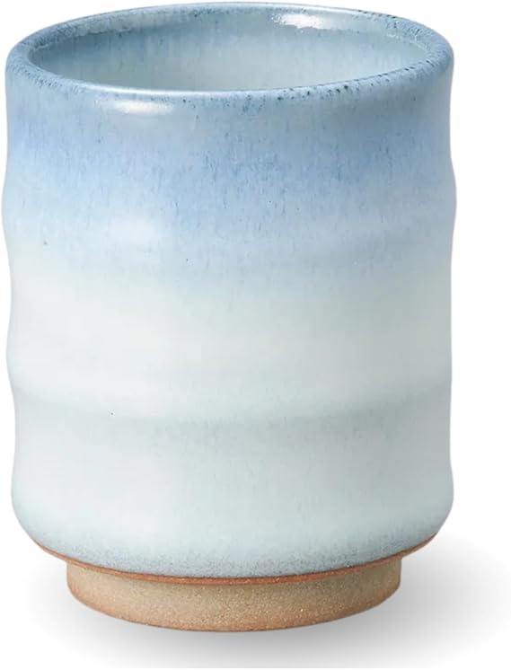 Mino ware Yunomi,Japanese green tea cup,Blue gradation,Jan ware,Morning sky,7.7fl oz,Made in Japan