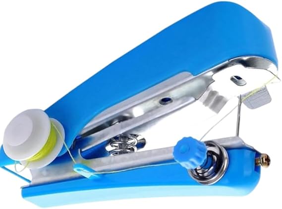 Blue Handheld Sewing Machine, Sewing Machines Portable Mini Manual Sewing Machine Handy Needlework Tool Mini Sewer Machine Hand Stitcher Sewing Machines,Arts, Crafts and Sewing