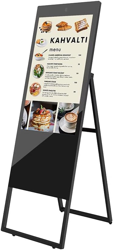 Taşınabilir Digital Menu Board Ekran Portatif Reklam & Vitrin Ekranı Yüksek Parlaklık Full HD 7/24 Çalışma