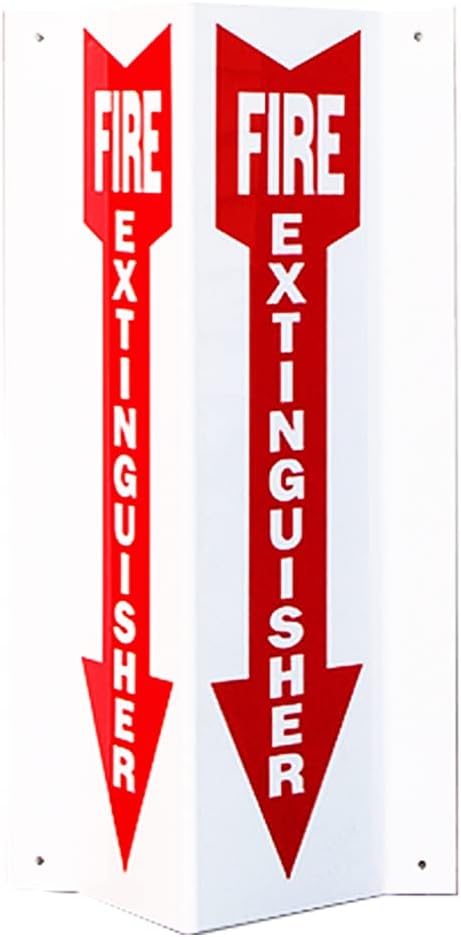 (10 Pack) 3-D Angle Projecting Plastic Fire Extinguisher Safety Sign 4" X 18"