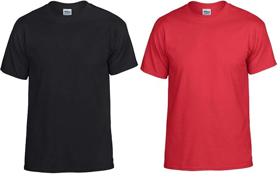 Gildan GildanMen'sDryBlendAdultT-Shirt,2-Pack,-Black/RED,5XL